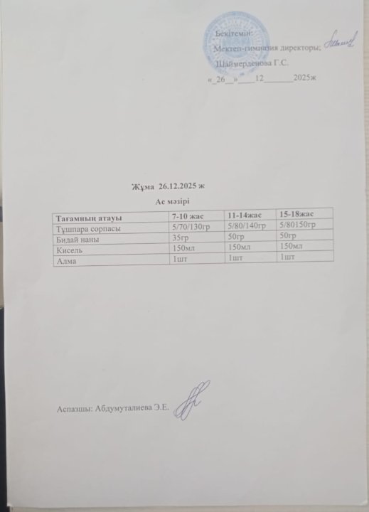 Ас мәзірі