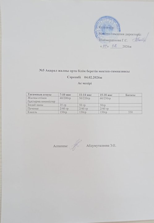 Ас мәзірі