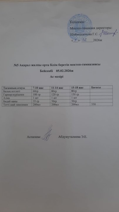 Ас мәзірі