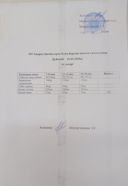 Ас мәзірі