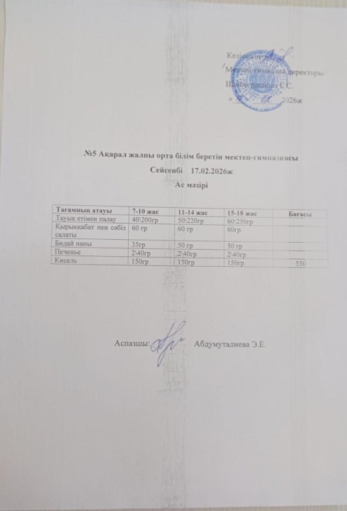 Ас мәзірі