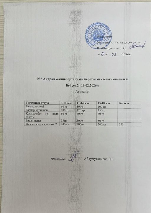 Ас мәзірі