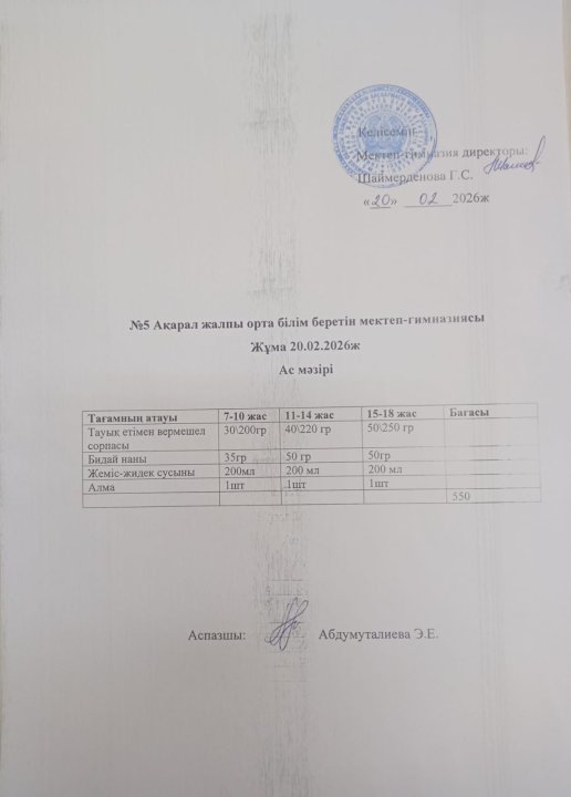 Ас мәзірі
