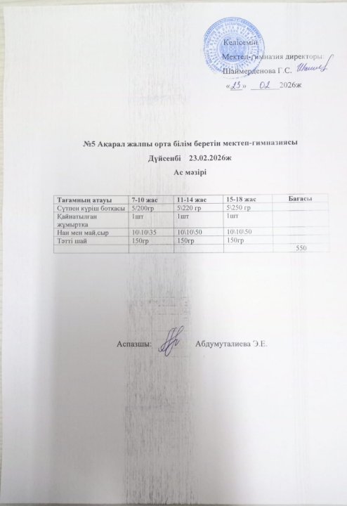 Ас мәзірі