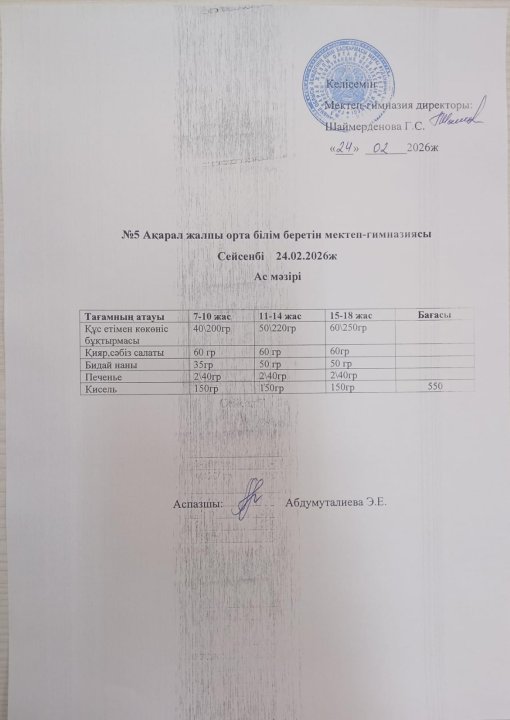 Ас мәзірі
