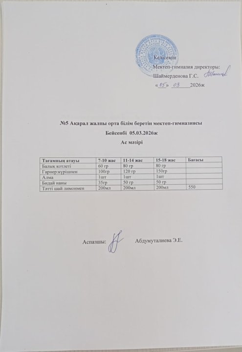 Ас мәзірі