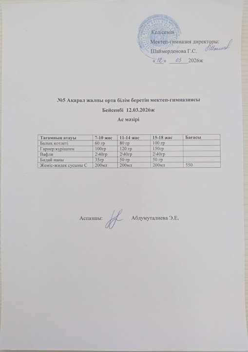 Ас мәзірі