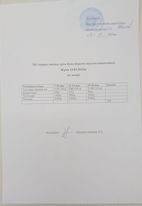 Ас мәзірі