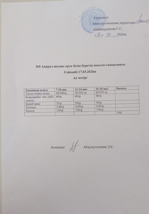 Ас мәзірі