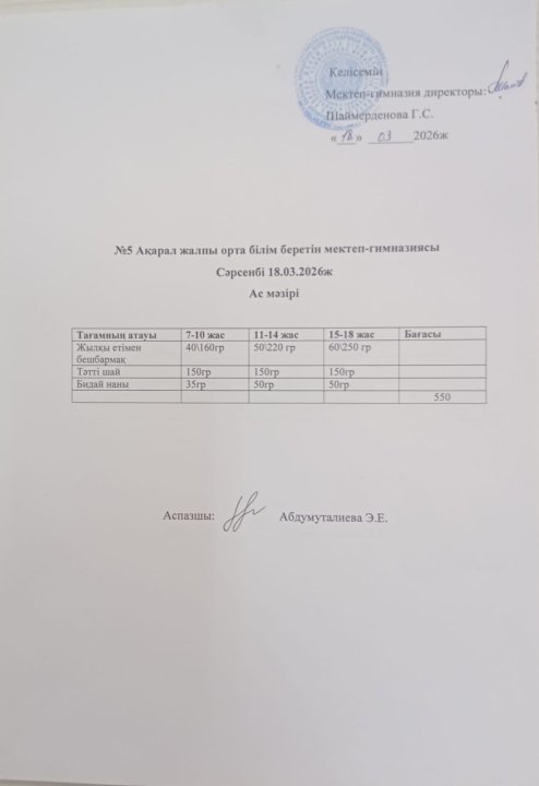 Ас мәзірі