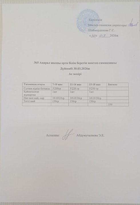 Ас мәзірі