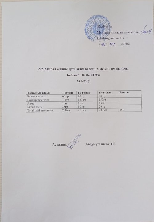 Ас мәзірі