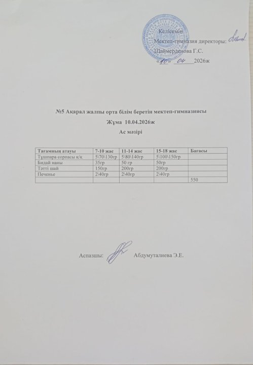 Ас мәзірі