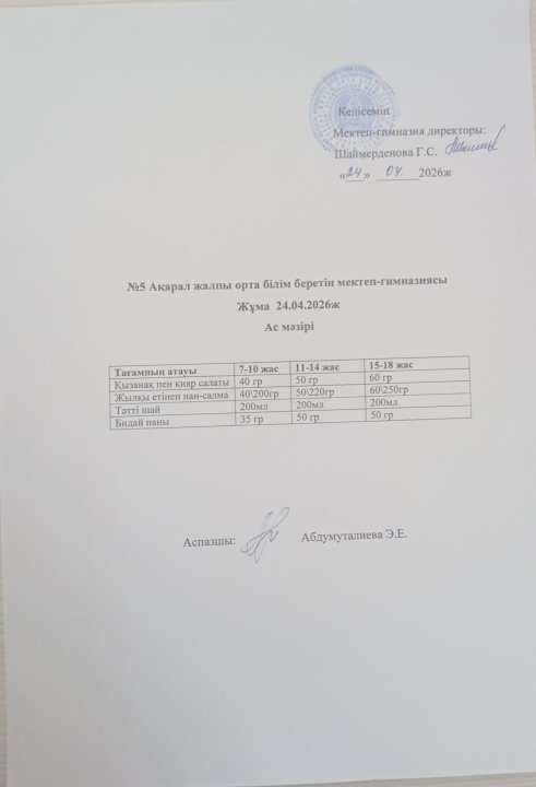 Ас мәзірі